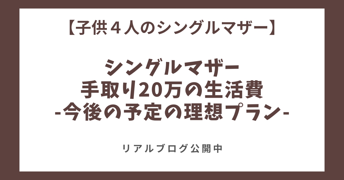 シングルマザー手取り20万